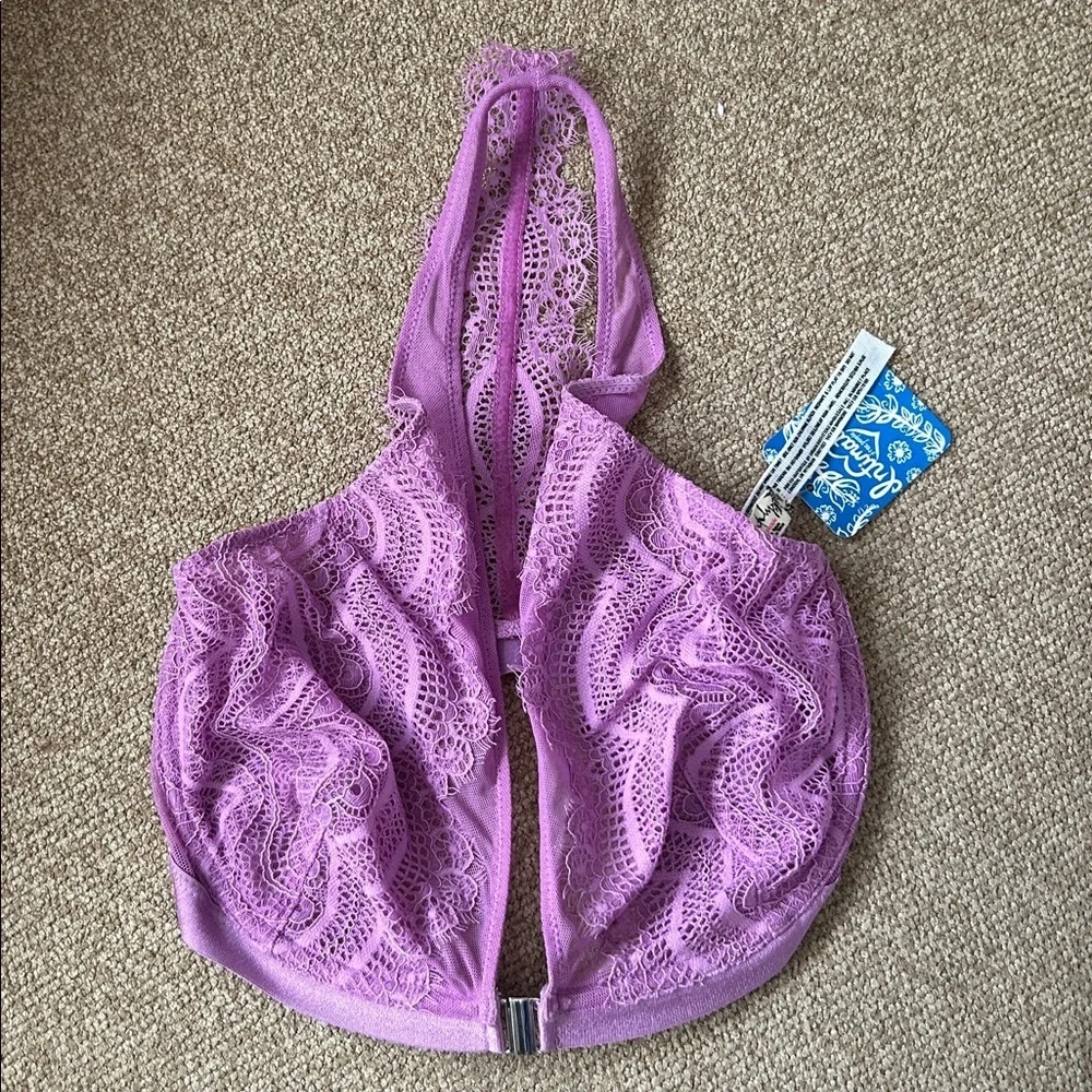 Free People Clara Eyelash Underwire Bra Purple Size 32 DD NWT